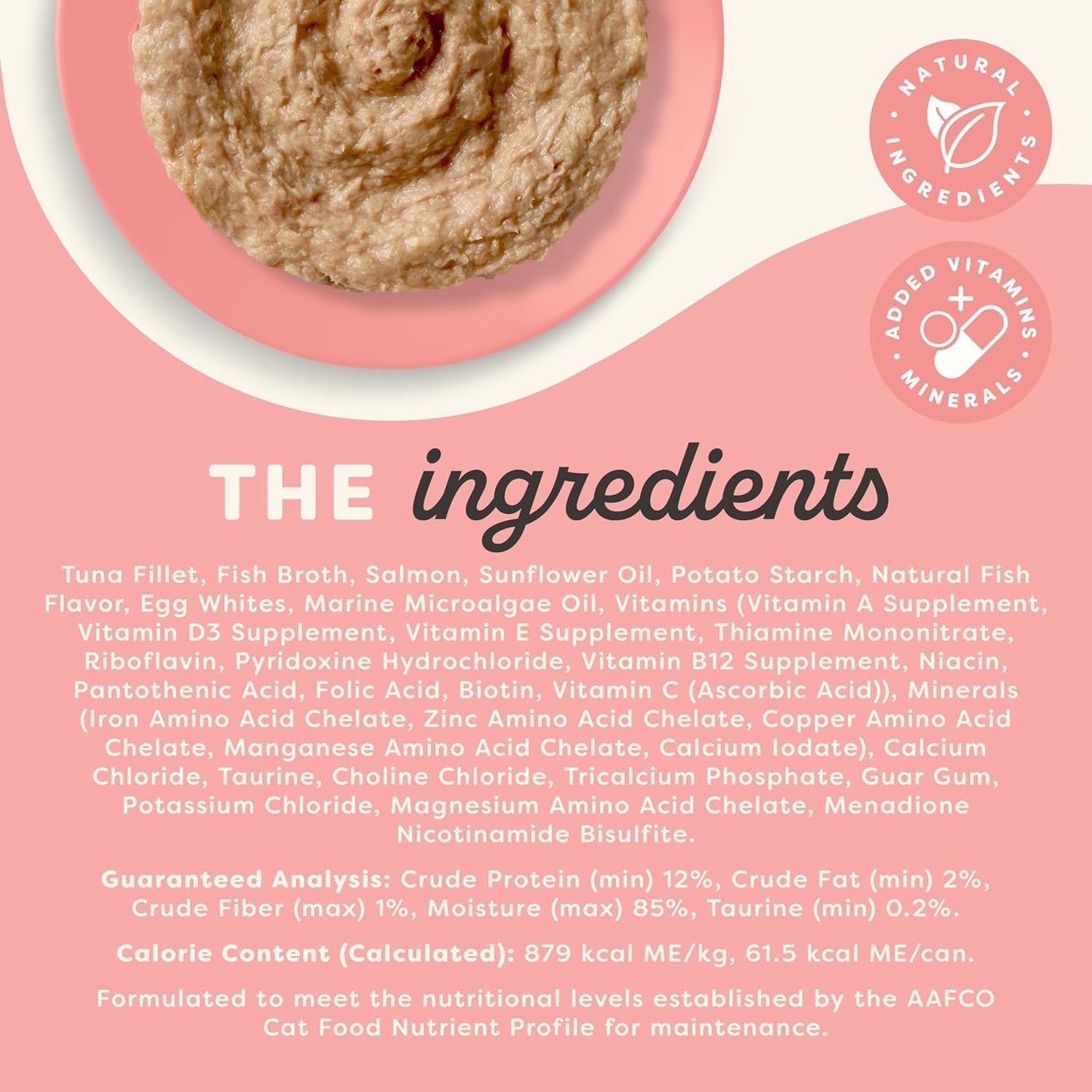 Applaws Vitality Wet Cat Food Paté, Natural Canned Cat Food, Wet Food for Cats with Added Vitamins and Minerals, Grain Free, Carrageenan Free, Tuna Fillet and Salmon (24 Count, 5.5oz Cans)