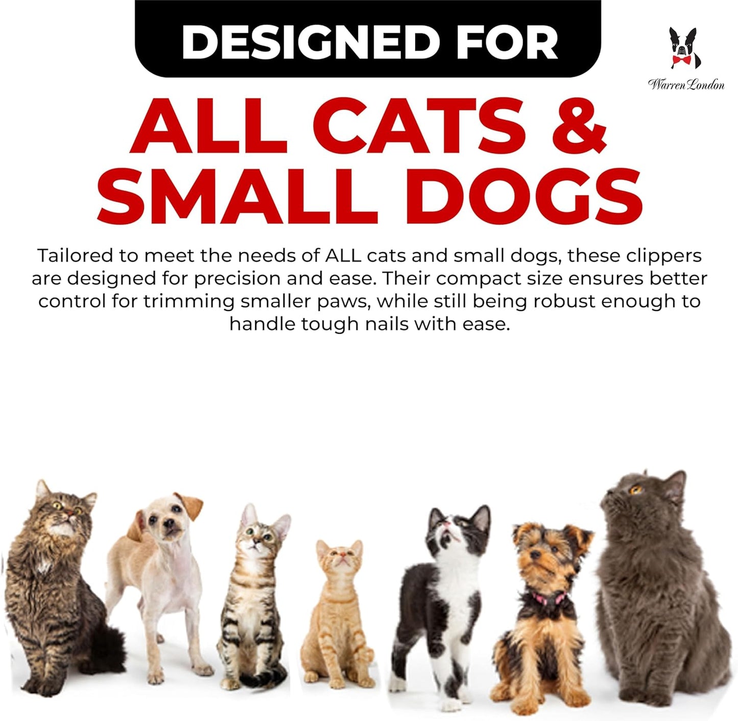 Warren London Cat Nail Clipper | Kittens Small Dogs | Stainless Steel Blade | Nail Safety Guard | Precision Grooming Tool