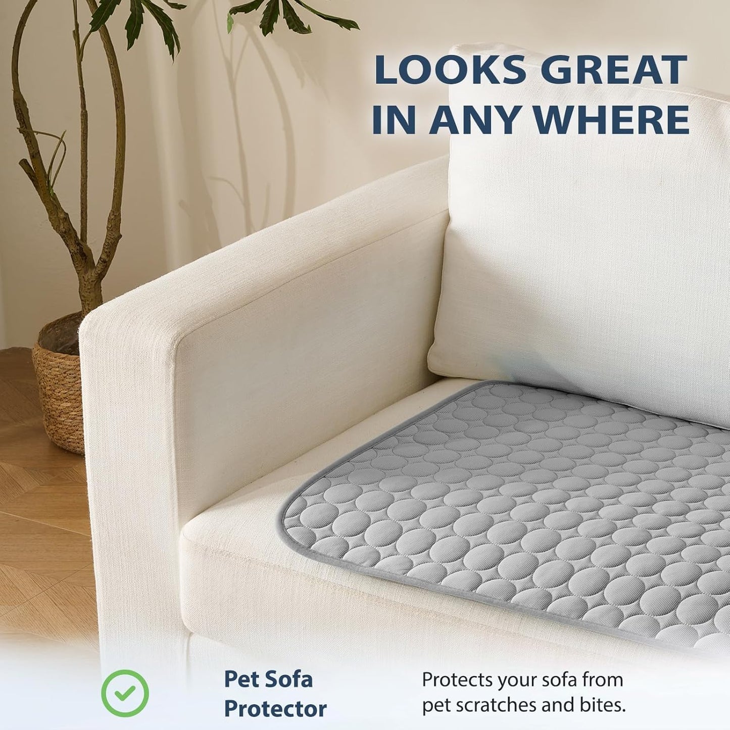 MICROCOSMOS Summer Cooling Mat & Sleeping Pad- Water Absorption Top, Materials Safe, Easy Carry, EZ Clean. Keep Cooling for Pets, Kids and Adults.(Grey, 40" x 28")