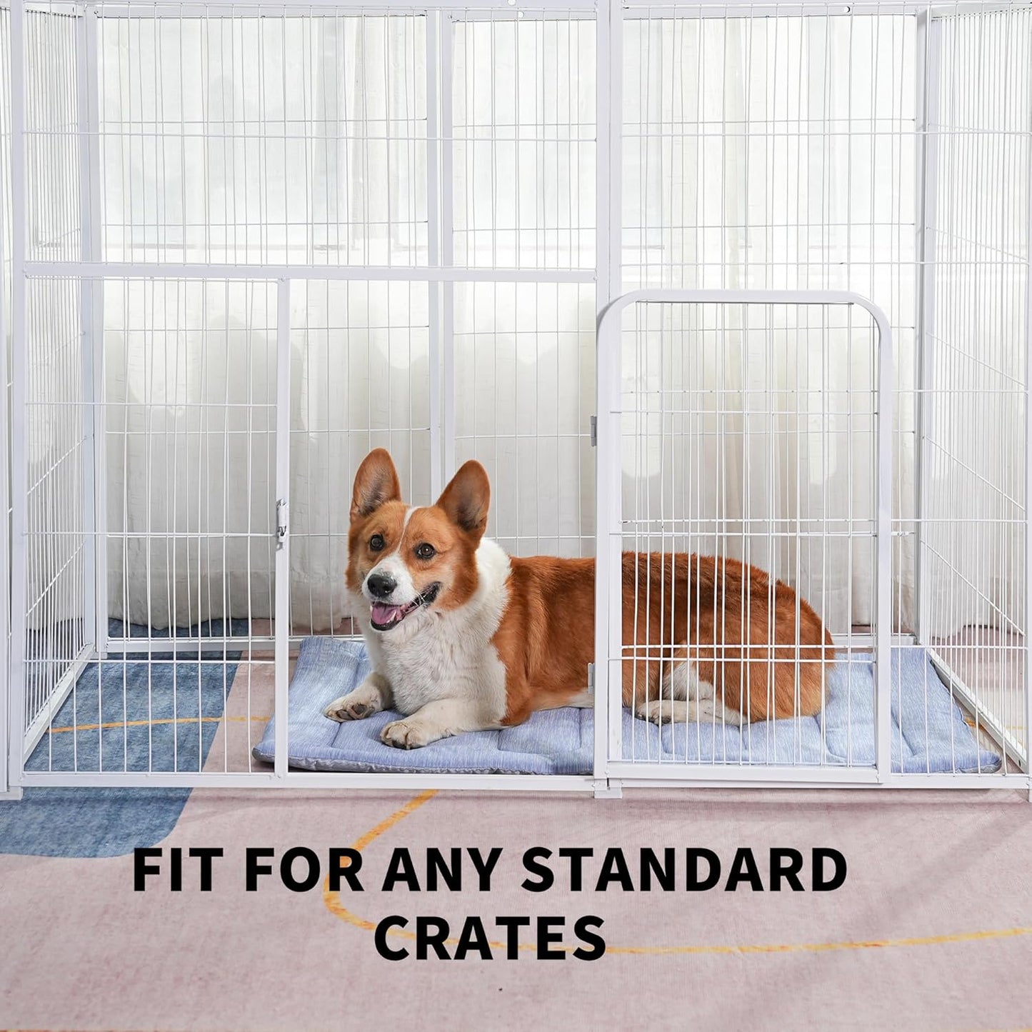 MARUNDA Dog Cooling Mat, 36" x 24" Thicken Waterproof Cooling Mat for Extra Large Dog, Q-MAX>0.5 Ice Cool Fabric-Cool on Contact，Easy Washable Pet Pad in Summer (36" x 24" (L-Crate), Blue)