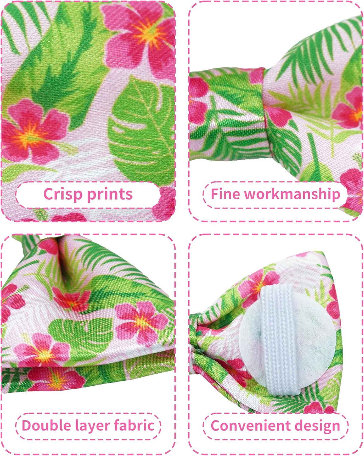 PET SHOW 10 Pack Summer Small Dog Bow Ties Sliding Collar Attachments Puppy Cats Hawaiian Bowties for Medium Dogs Floral Fruit Bowknots Party Holiday Pet Grooming Accessories(Small)