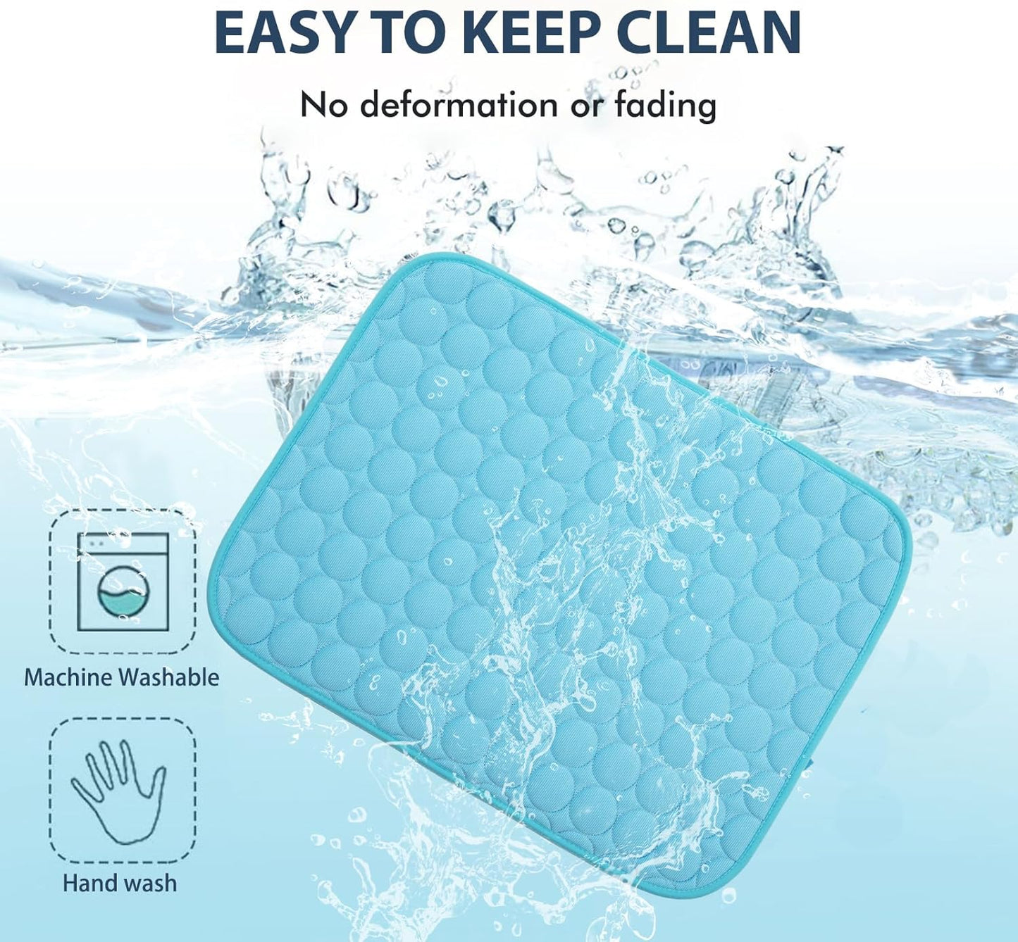 MICROCOSMOS Summer Cooling Mat & Sleeping Pad- Water Absorption Top, Materials Safe, Easy Carry, EZ Clean. Keep Cooling for Pets, Kids and Adults.(Blue, 36" x24")