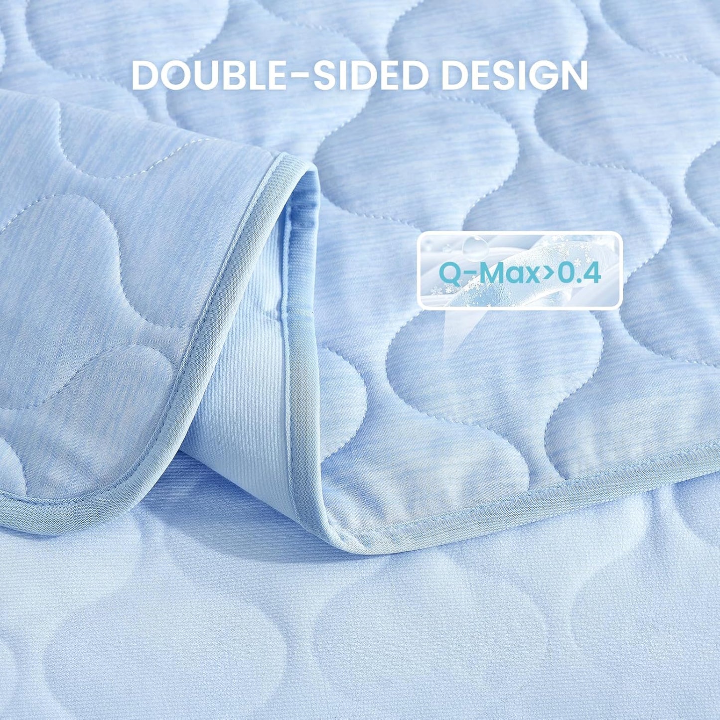 Cozy Bliss Leakproof Cooling Blanket for Small Dogs – Q-Max>0.4, Durable & Washable Dog Cooling Mat for Hot Weather, Soft Pet Throw & Couch Protector for Puppies & Cats, 25x35 Inch, Heather Cool Blue