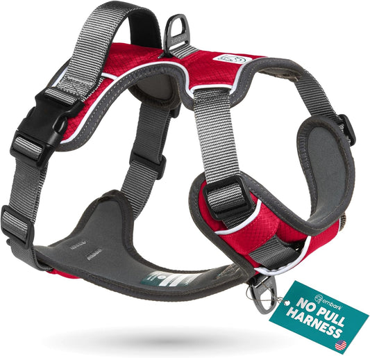 Embark Adventure Dog Harness, Reflective Trim No Pull Dog Harnesses for Small Sized Dogs - Military Grade Nylon, Front Clip with Gel Lined Handle.