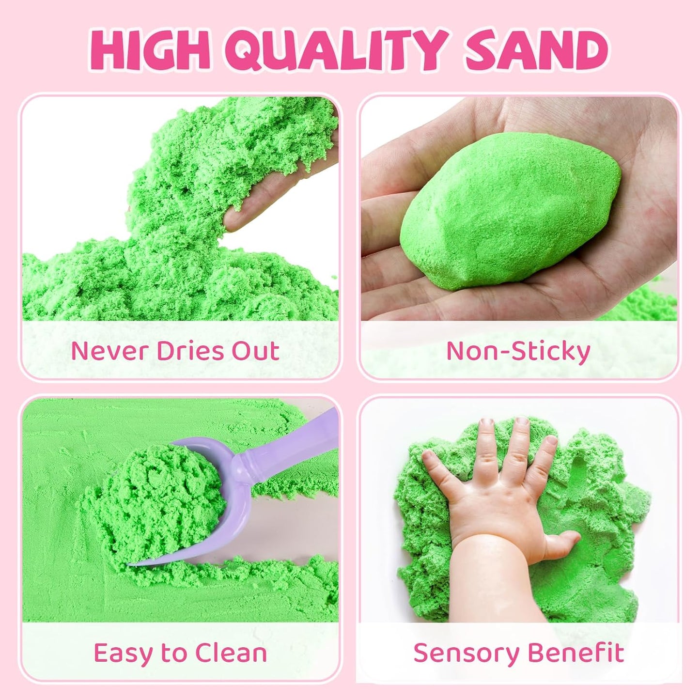 21 PCS Pet Sensory Bin, Dog & Cat Sandbox with Sand & Box, Play Sand Art Toys Kit, Pet Care Play Set, Beach Toys for Kids Ages 4-8, Birthday Gift Girls Boys 3 4 5 6 7 Years Old