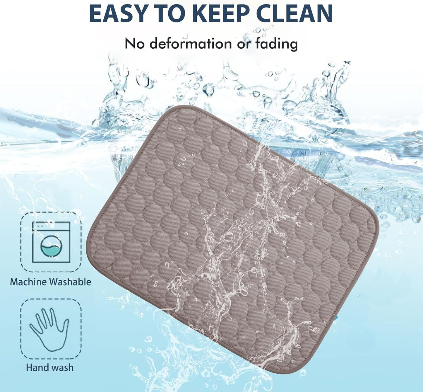 MICROCOSMOS Summer Cooling Mat & Sleeping Pad- Water Absorption Top, Materials Safe, Easy Carry, EZ Clean. Keep Cooling for Pets, Kids and Adults.(Brown, 24" x18")