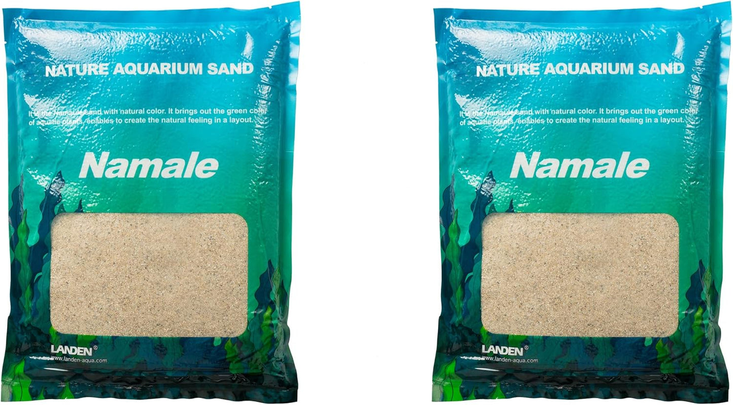 LANDEN Namale Aquarium Sand 22 lbs (6L), Super Natural for Aquarium Landscaping, Cosmetic Sand for Plant Tank, Fine Grain Natural Color River Sand for Freshwater or Blackwater Biotope Tank