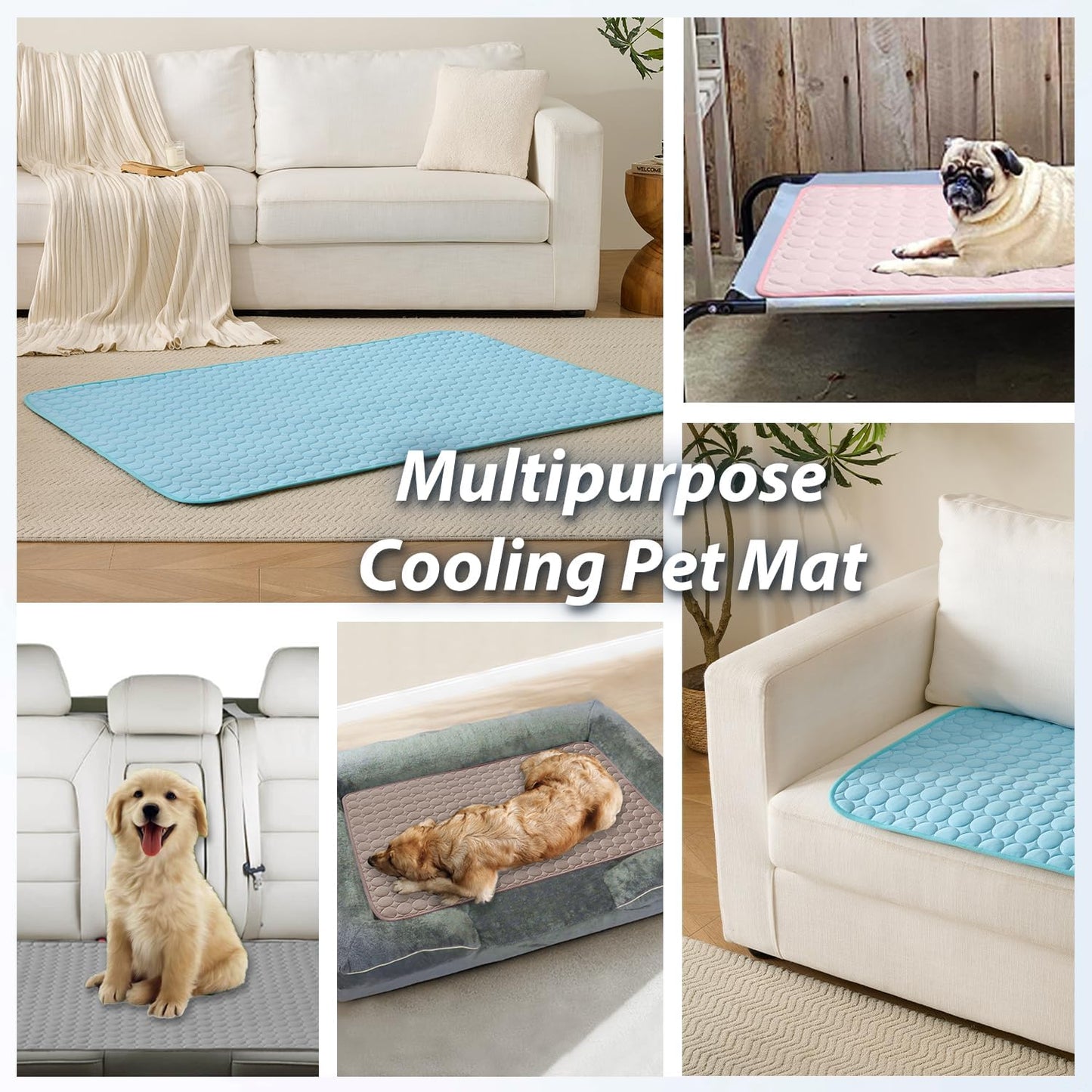 MICROCOSMOS Summer Cooling Mat & Sleeping Pad- Water Absorption Top, Materials Safe, Easy Carry, EZ Clean. Keep Cooling for Pets, Kids and Adults.(Drak Grey, 48" x24")