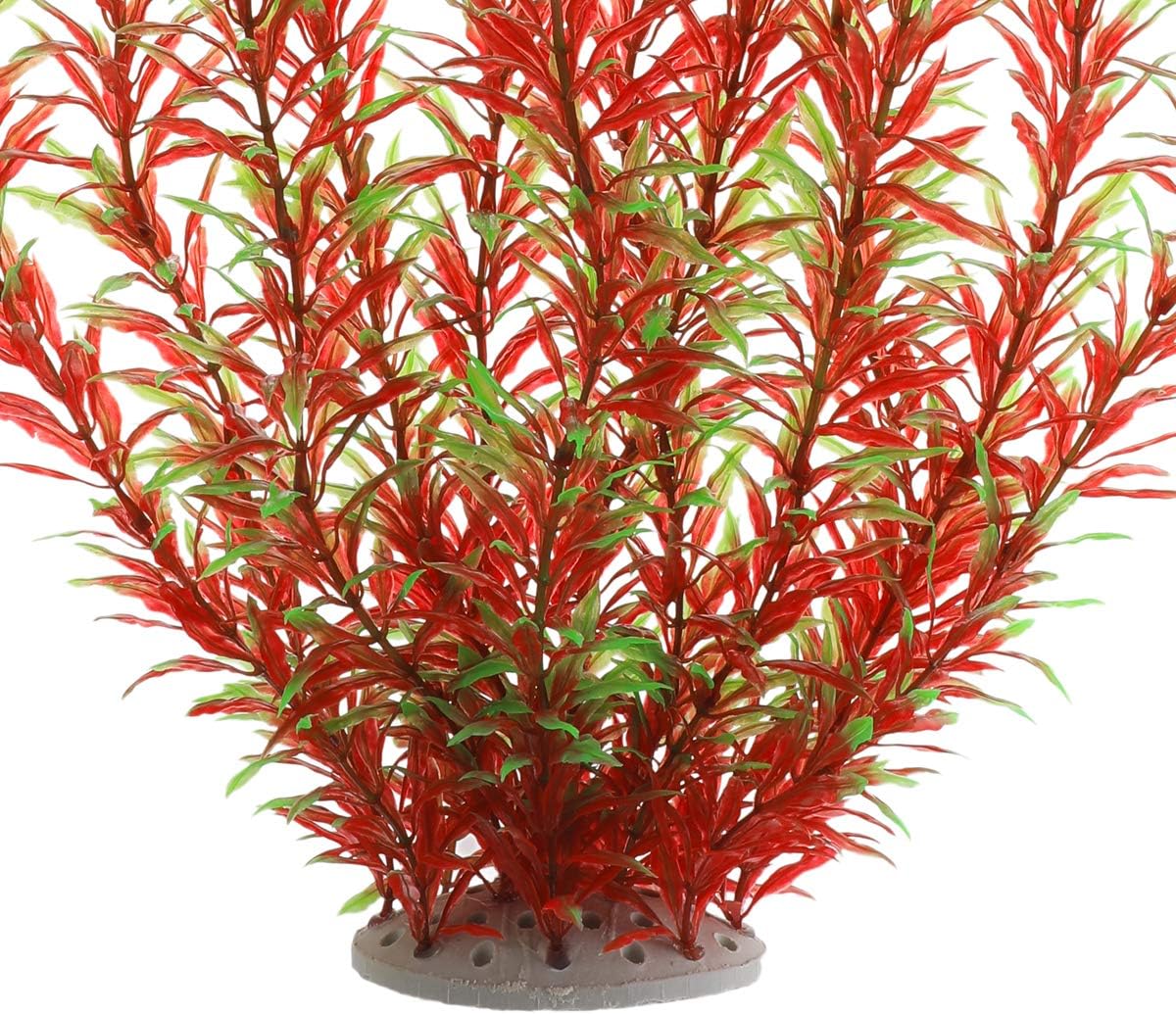 Aquarium Plastic Plants Large, Artificial Plastic Long Fish Tank Plants Decoration Ornaments Safe for All Fish 21 Inches Tall (J07 Wine&Green)