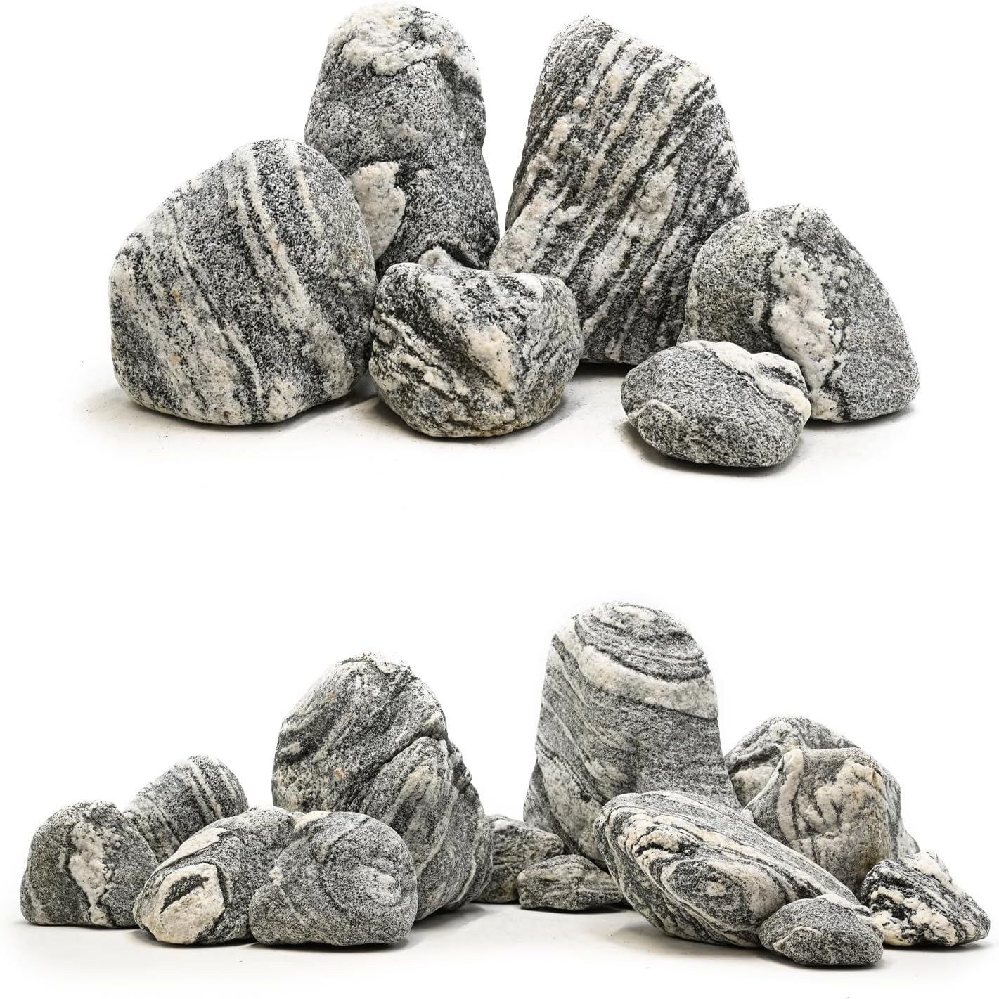 Natural Aquarium Rocks Silver Seiryu Rock Mountain Stone Decor Rocks for Aquariums and Terrariums Animal Feeding Box, Micro Landscape, Stone Landscape and Bonsai (40lb 2-10inch 12-14Pcs)