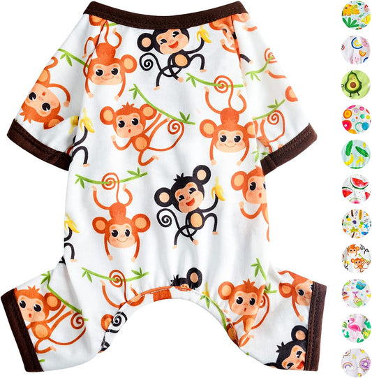 Dog Pajamas Pjs Summer Dog Clothes for Small Dogs Boy Girl Puppy Pajamas for Small Dogs Chihuahua Clothes Pet Onesies Doggie Outfits Jammies, Medium