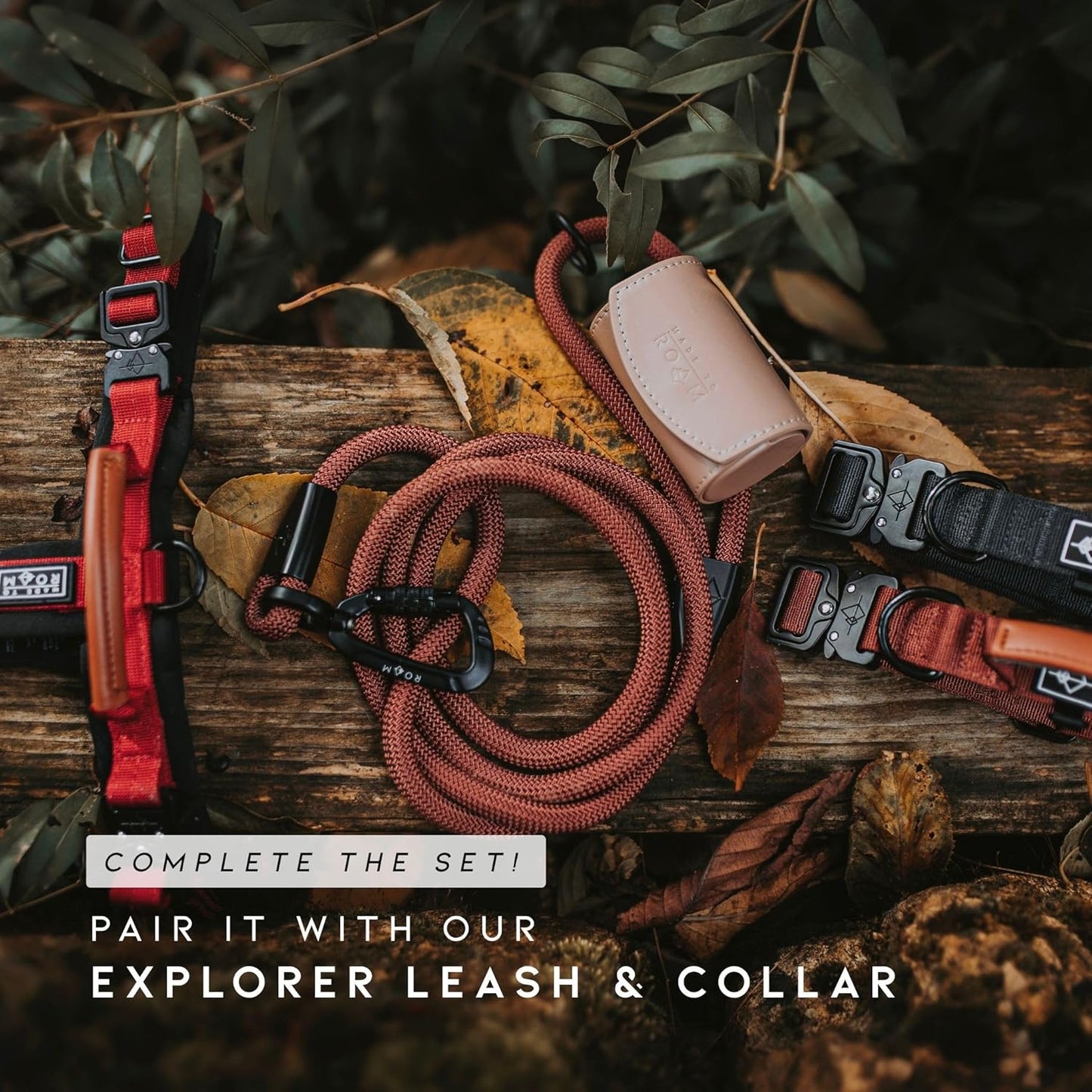 MADE TO ROAM Premium Explorer Harness - Y-Shaped Dog Harness with Adjustable Durable Nylon, Soft Padding, Metal Buckles and Leather Handle for Small, Medium, Large Dogs (New York Afterlight, Size 5)