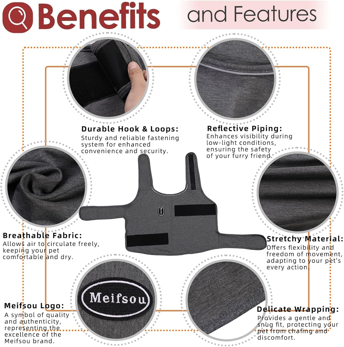 Dog Anxiety Vest, Skin-Friendly Thunder Jacket for Dogs, Dog Calming Shirt for Thunder, Fireworks, Vet Visits and Separation - Keep Pet Calm Without Medicine & Training, Anti Anxiety for Dogs