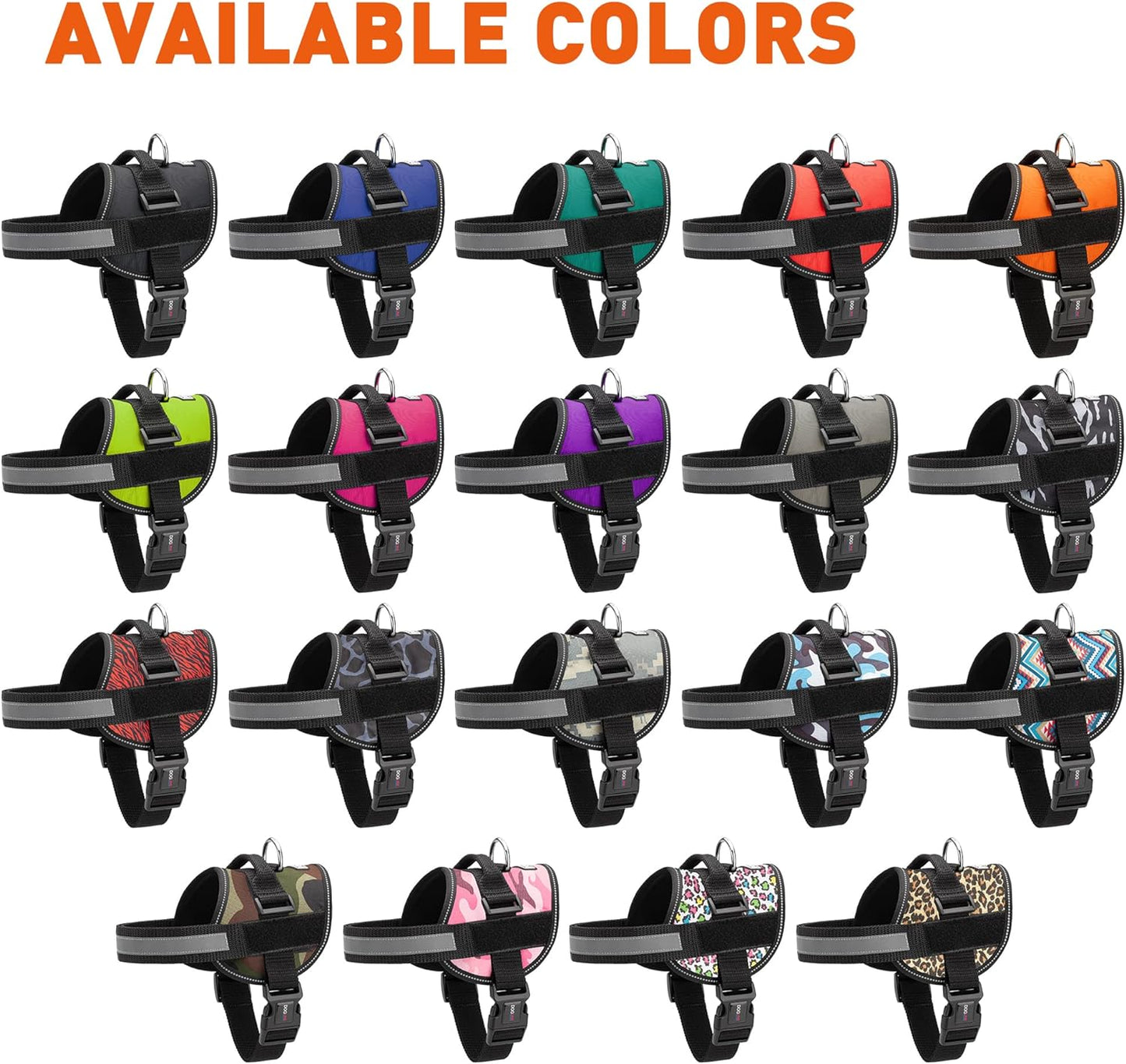 Dogline Dog Harness, Reflective No-Pull Adjustable Vest with Handle for Walking, Training, Breathable, No - Choke Harness for Small, Medium or Large Dogs Room for Patches Zebra Black/Red S 18"-24"