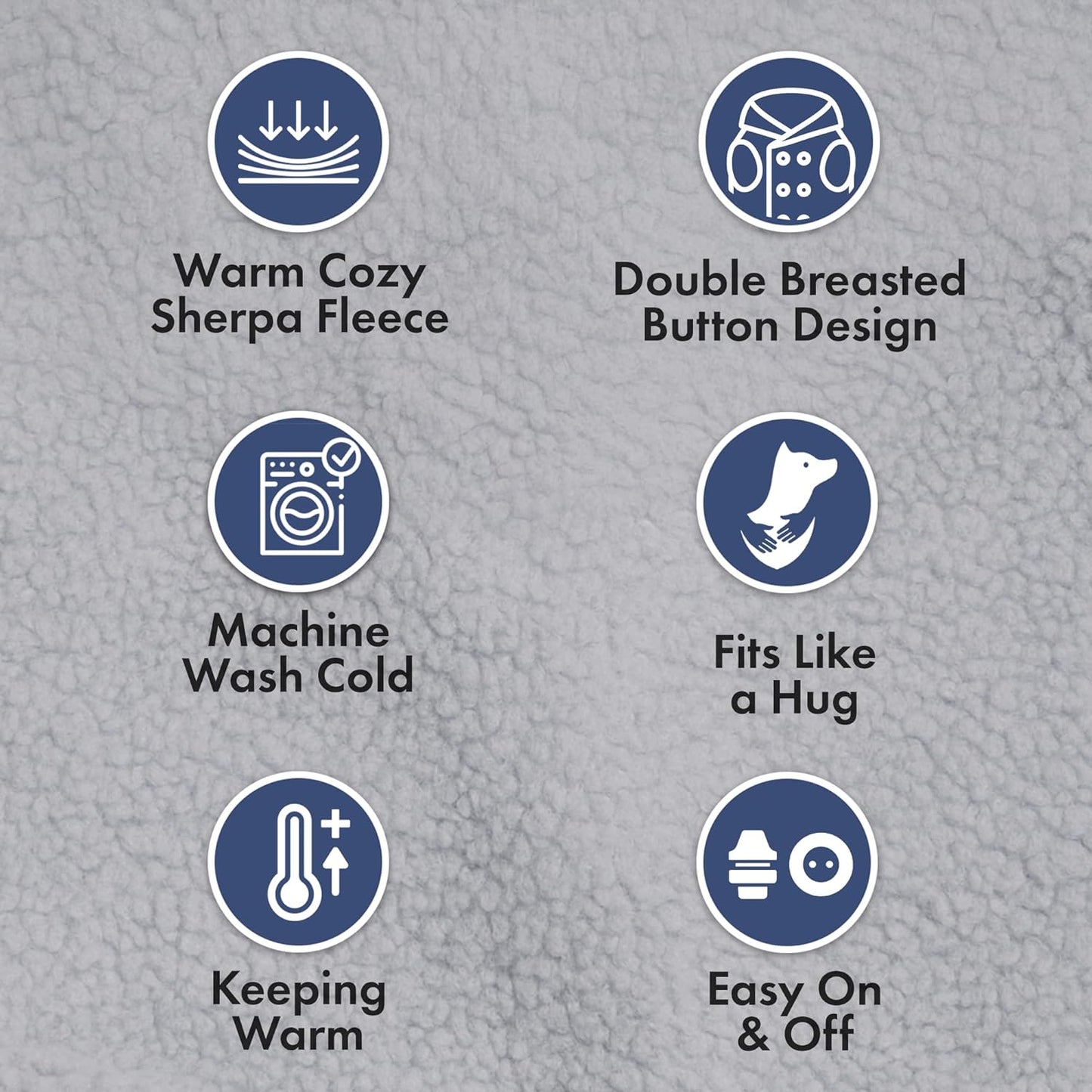 Spark Paws Teddy Dog Sweater, Sherpa Jacket Vest with Warm Fleece Lining, Winter Coat Suitable for Small Medium Large XL XXL Breeds - Grey - 2XL