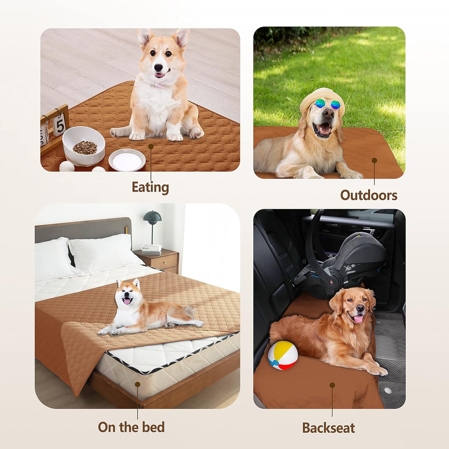 gogobunny 100% Double-Sided Waterproof Dog Bed Cover Pet Blanket Sofa Couch Furniture Protector for Puppy Large Dog Cat, Reversible (30x70 Inch (Pack of 1), Dark Pumpkin/Light Pumpkin)