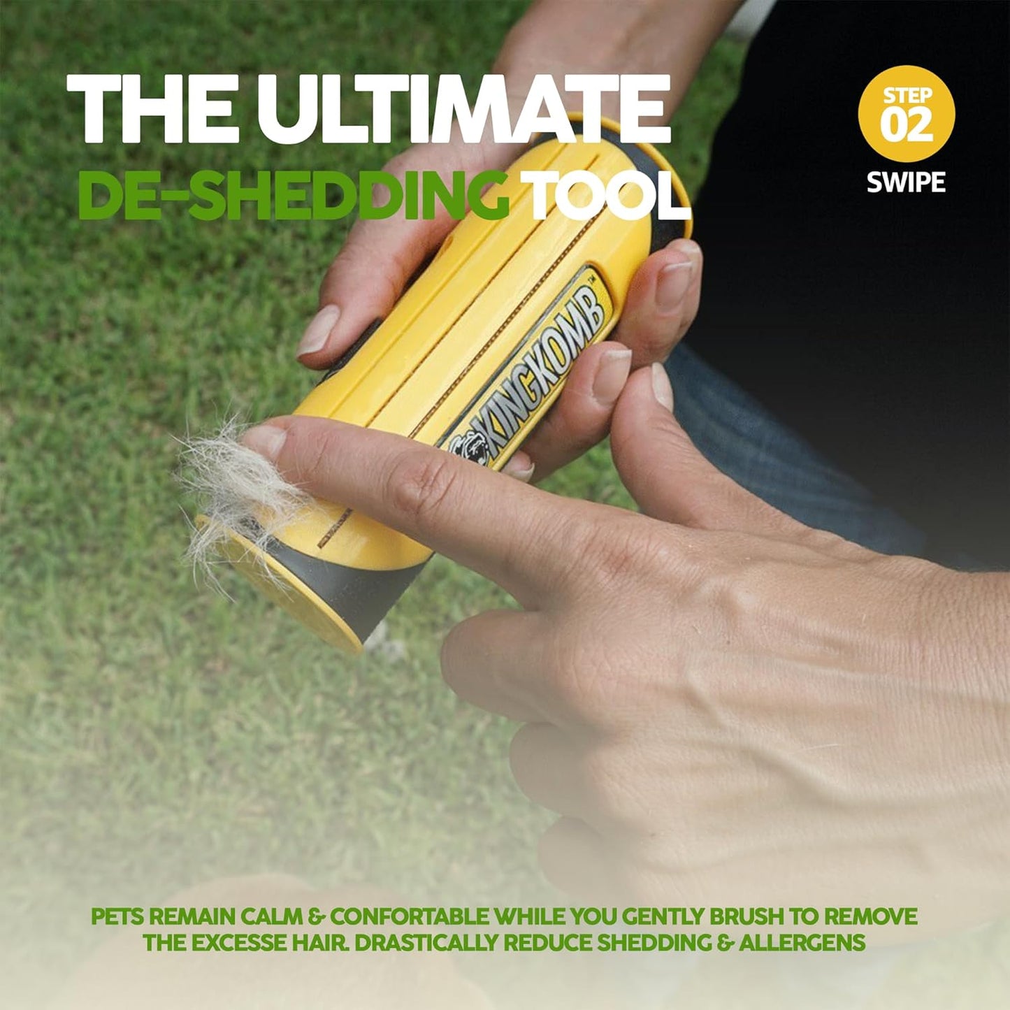 King Kanine Pet Grooming Brush, Self Cleaning Deshedding | Multi-Use Tool for Dogs, Cats & Horses for All Life Stages | Brush Pet for Grooming and Loose Hair | Perfect for Medium & Large Coats