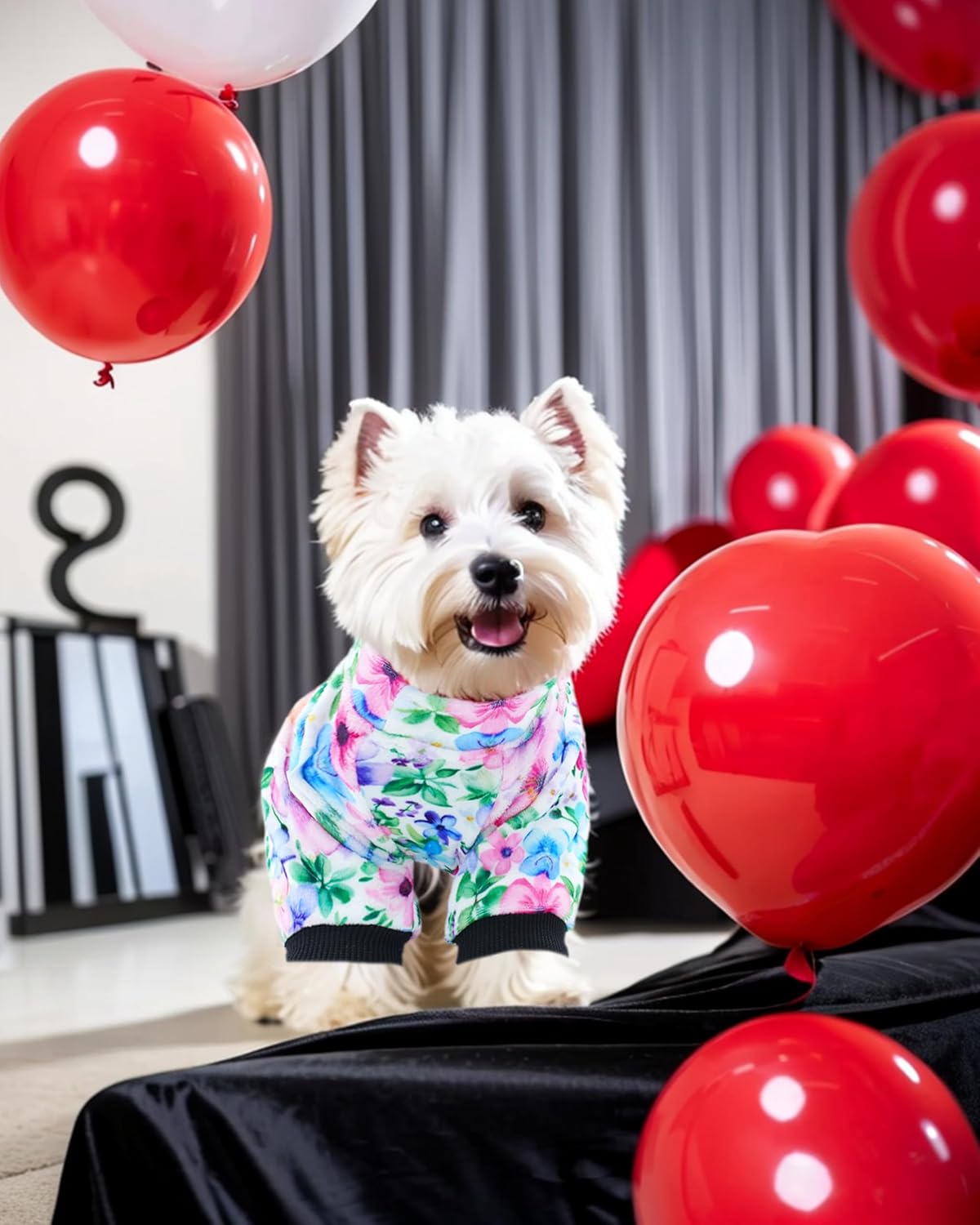 PET SHOW 4 Pack Small Dog Pajamas Cute Paw Bone Clothes for Medium Dogs Soft Stretchy PJs Plaid Jumpsuit Puppy Floral Fruits Onesies Outfits with Sleeve Pets Dachshund Costume(XL, Pink for Girls)