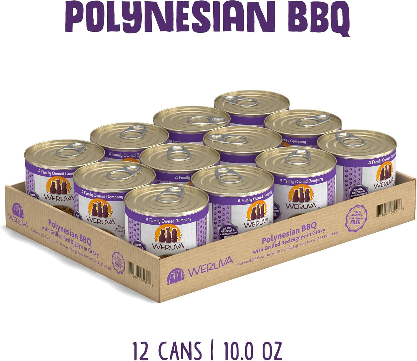 Weruva Classic Cat Food, Polynesian BBQ with Grilled Red Bigeye in Gravy, 10oz Can (Pack of 12)