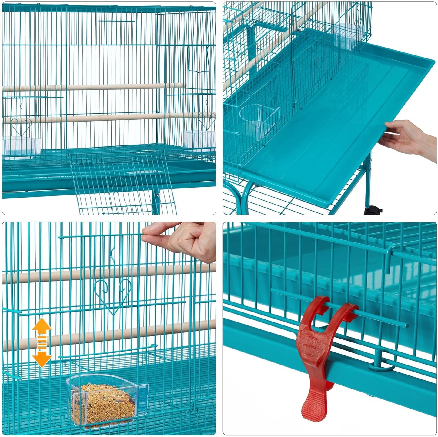 Yaheetech Flight Bird Cage Parakeet Cage for Small Parrots Cockatiels Conures Budgies with Rolling Stand Extra Space Slide-Out Tray