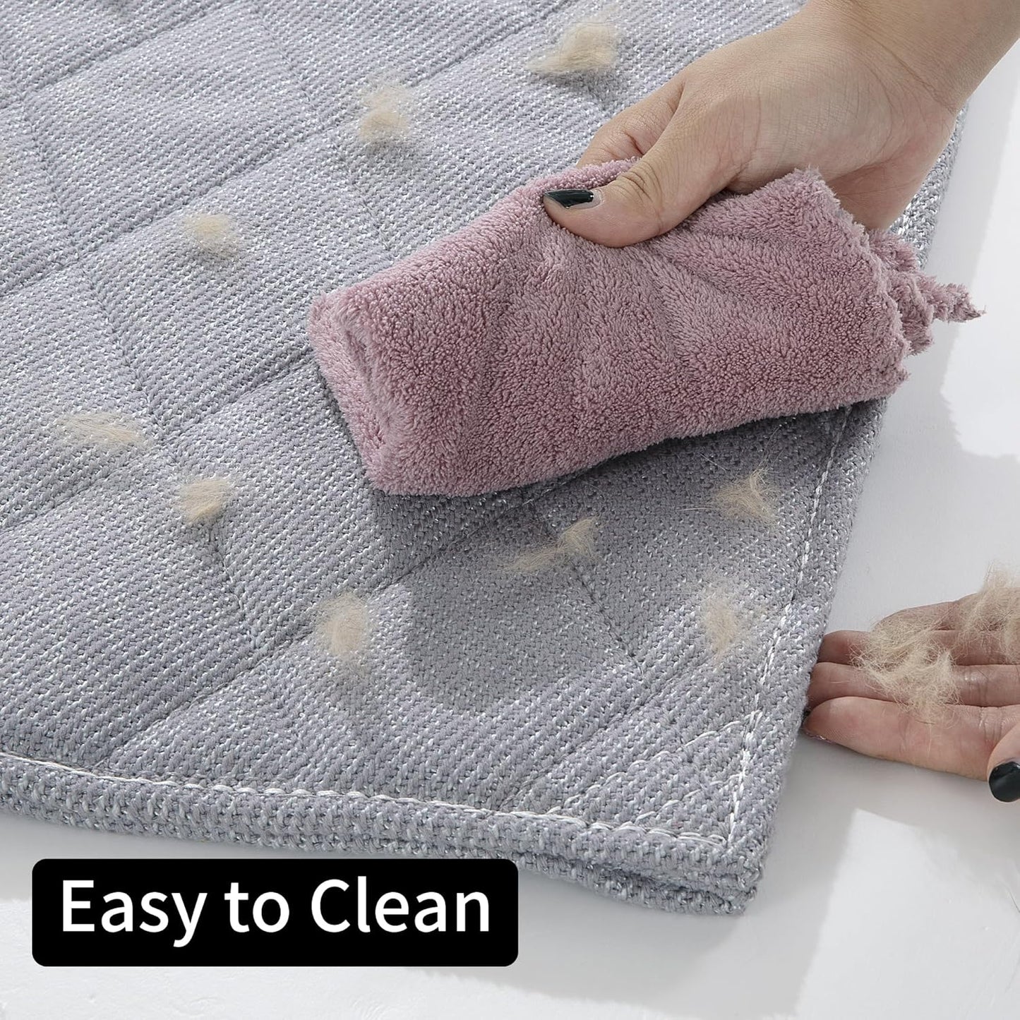 MABOZOO Indestructible Dog Beds - Chew Proof Crate Pad for Aggressive Chewers, Machine Washable Quilted Mat, Durable for Small Dogs, Grey Kennel Pad (17x23 in)